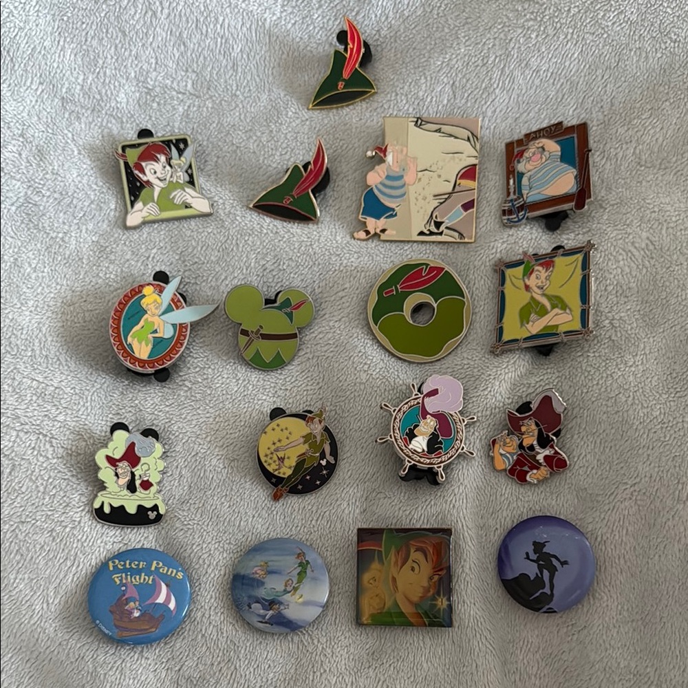 Peter Pan Themed Pin Collection Set of 17